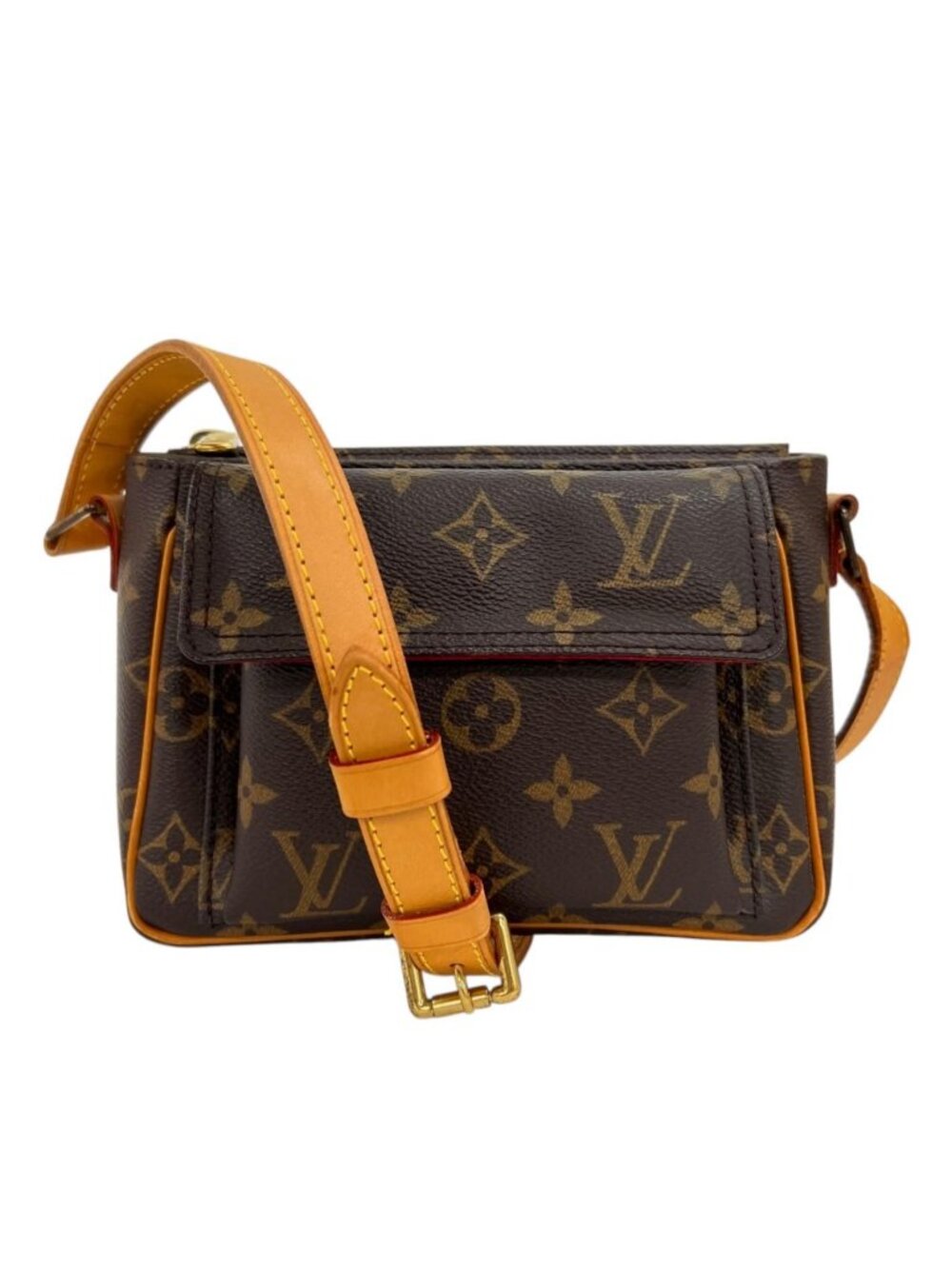 Louis Vuitton Viva-Cite PM Monogram Leather Brown Shoulder Bag Gold